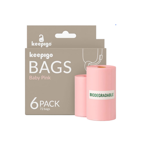Compostable Disposable Diaper Bags | 6 Rolls, 72 Leak-Proof, XL Biodegradable Baby Poop Bags | Eco-Friendly Diaper Trash Bags for Home, Travel, Pet Waste | Odor-Free Essentials for Newborns,