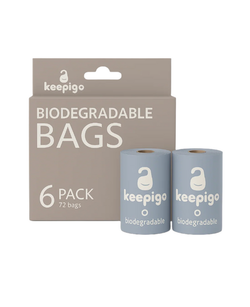 Compostable Disposable Diaper Bags Refills | 6 Rolls, 72 Leak-Proof, XL Biodegradable Baby Poop Bags | Eco-Friendly Diaper Trash Bags for Home, Travel, Pet Waste | Odor-Free,