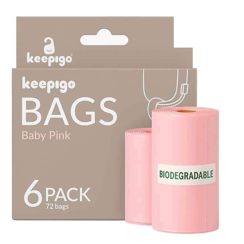 Compostable Disposable Diaper Bags | 6 Rolls, 72 Leak-Proof, XL Biodegradable Baby Poop Bags | Eco-Friendly Diaper Trash Bags for Home, Travel, Pet Waste | Odor-Free Essentials for Newborns,