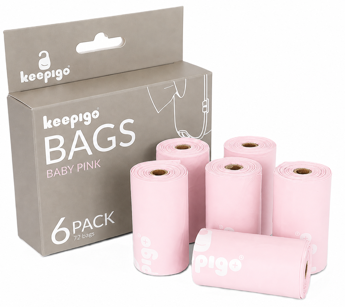 Compostable Disposable Diaper Bags Refills | 6 Rolls, 72 Leak-Proof, XL Biodegradable Baby Poop Bags | Eco-Friendly Diaper Trash Bags for Home, Travel, Pet Waste | Odor-Free
