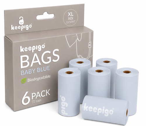 Compostable Disposable Diaper Bags Refills | 6 Rolls, 72 Leak-Proof, XL Biodegradable Baby Poop Bags | Eco-Friendly Diaper Trash Bags for Home, Travel, Pet Waste | Odor-Free