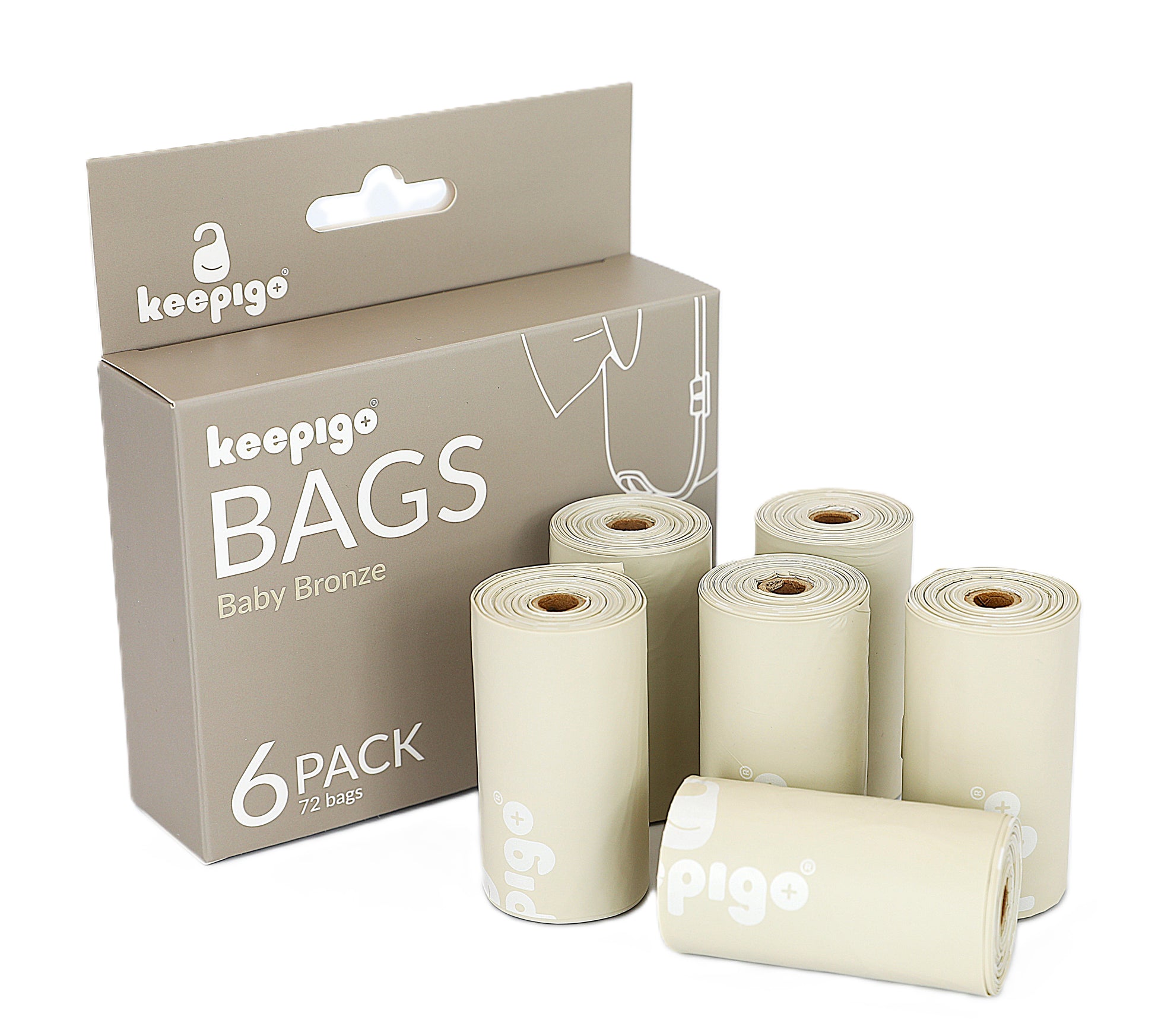 Compostable Disposable Diaper Bags Refills | 6 Rolls, 72 Leak-Proof, XL Biodegradable Baby Poop Bags | Eco-Friendly Diaper Trash Bags for Home, Travel, Pet Waste | Odor-Free