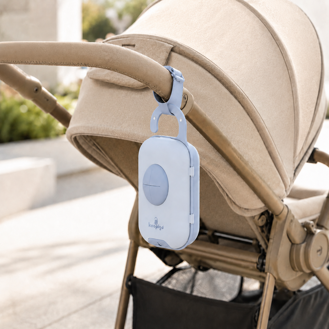 Keepigo| Baby Beige| Diaper Bag Wipe Dispenser | 3-in-1 Portable Diaper Caddy Organizer, Baby Wipe Holder with Disposable Bags | Baby Essentials for Newborns, Toddlers, Travel & Baby Shower Gifts
