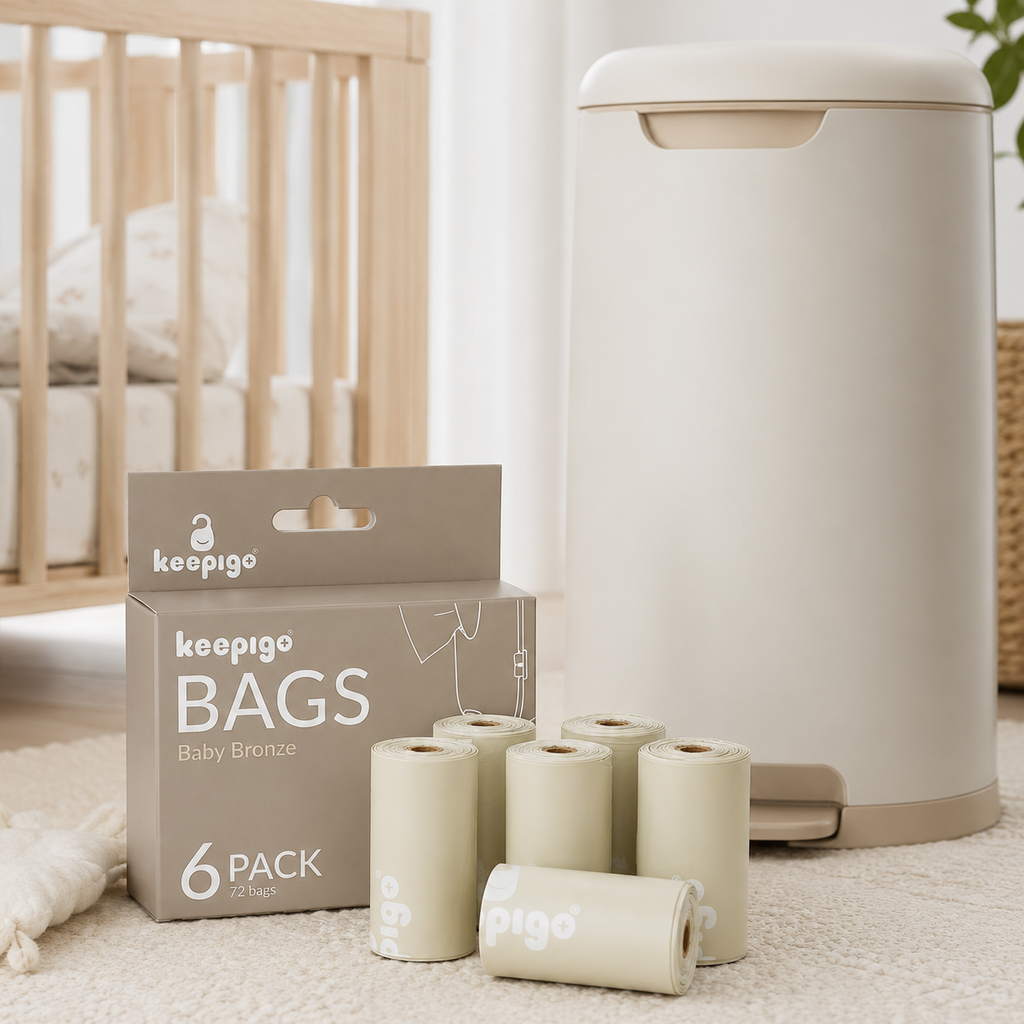 Compostable Disposable Diaper Bags Refills | 6 Rolls, 72 Leak-Proof, XL Biodegradable Baby Poop Bags | Eco-Friendly Diaper Trash Bags for Home, Travel, Pet Waste | Odor-Free