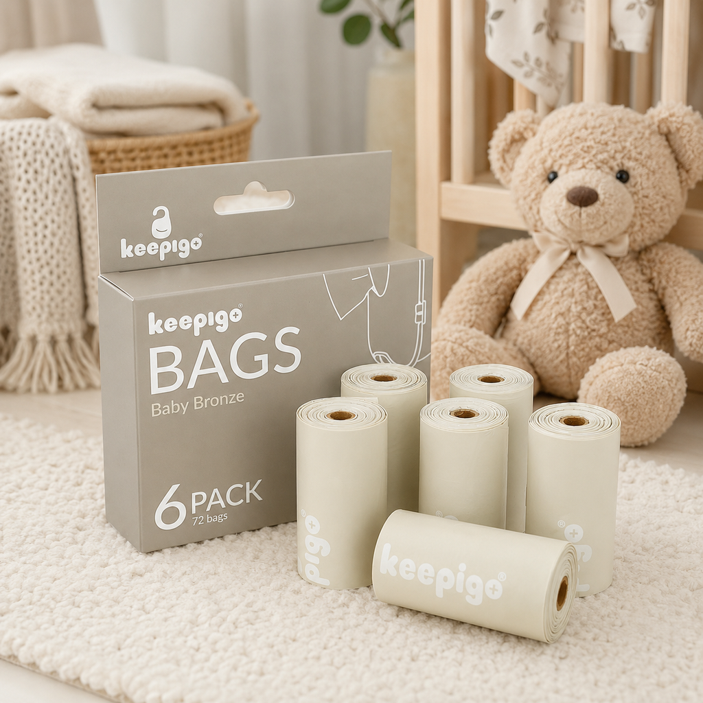 Compostable Disposable Diaper Bags Refills | 6 Rolls, 72 Leak-Proof, XL Biodegradable Baby Poop Bags | Eco-Friendly Diaper Trash Bags for Home, Travel, Pet Waste | Odor-Free
