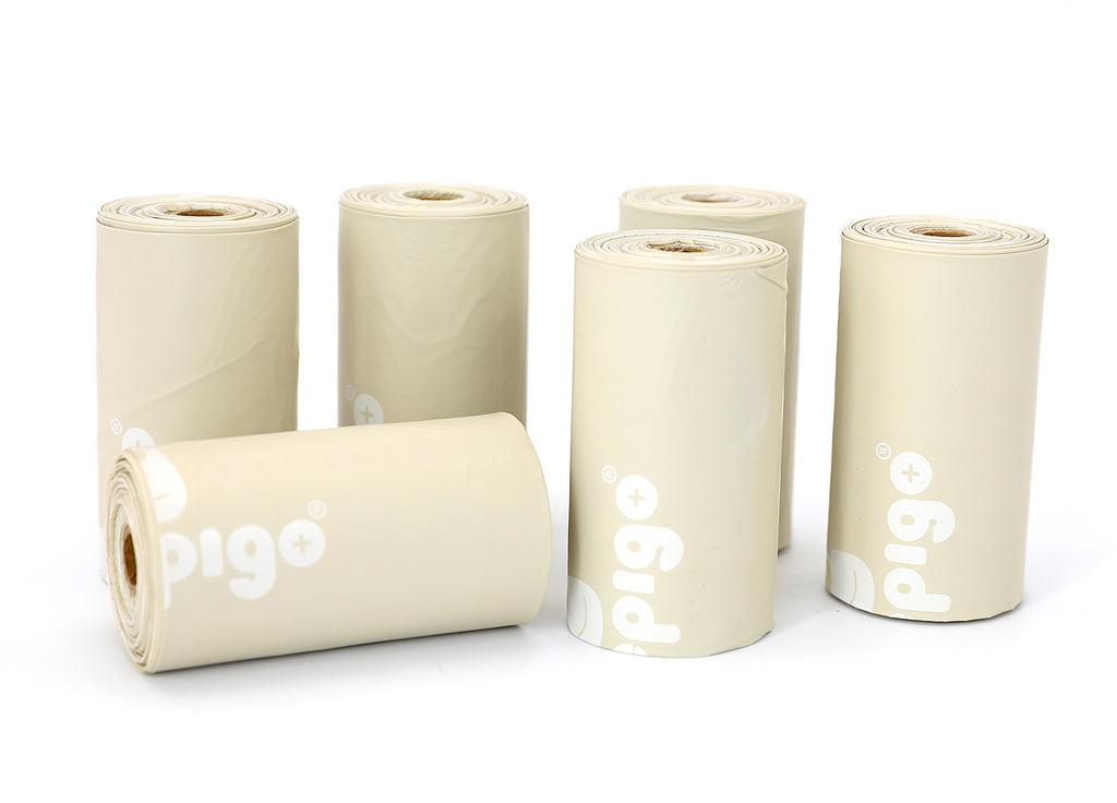 Compostable Disposable Diaper Bags Refills | 6 Rolls, 72 Leak-Proof, XL Biodegradable Baby Poop Bags | Eco-Friendly Diaper Trash Bags for Home, Travel, Pet Waste | Odor-Free