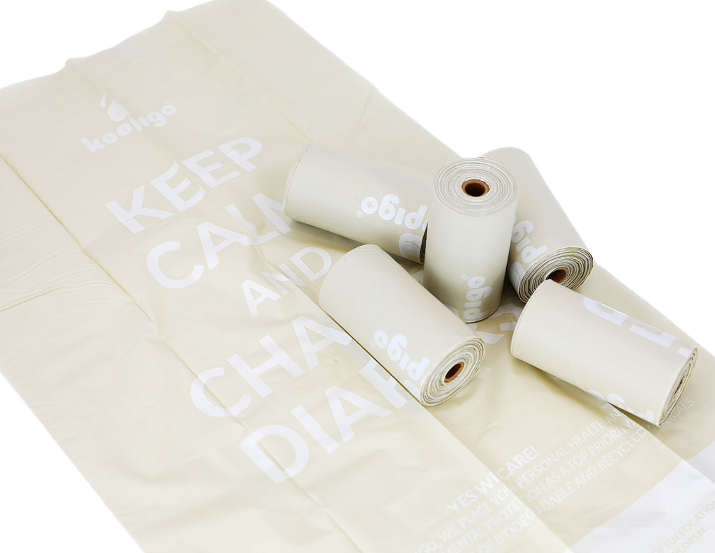 Compostable Disposable Diaper Bags Refills | 6 Rolls, 72 Leak-Proof, XL Biodegradable Baby Poop Bags | Eco-Friendly Diaper Trash Bags for Home, Travel, Pet Waste | Odor-Free